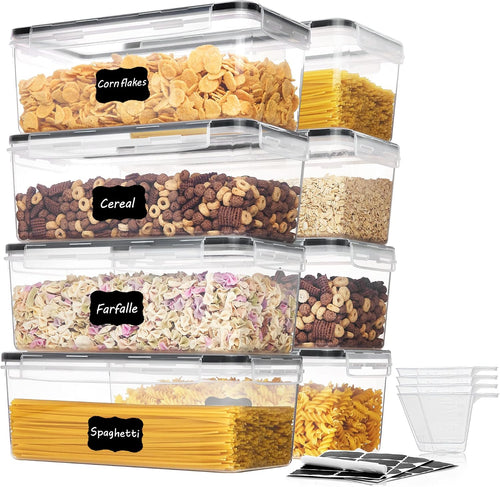 Airtight Food Storage Containers with Lids – 8‑Pack 3.2L Stackable Set, BPA‑Free for Pasta, Spaghetti & Pantry