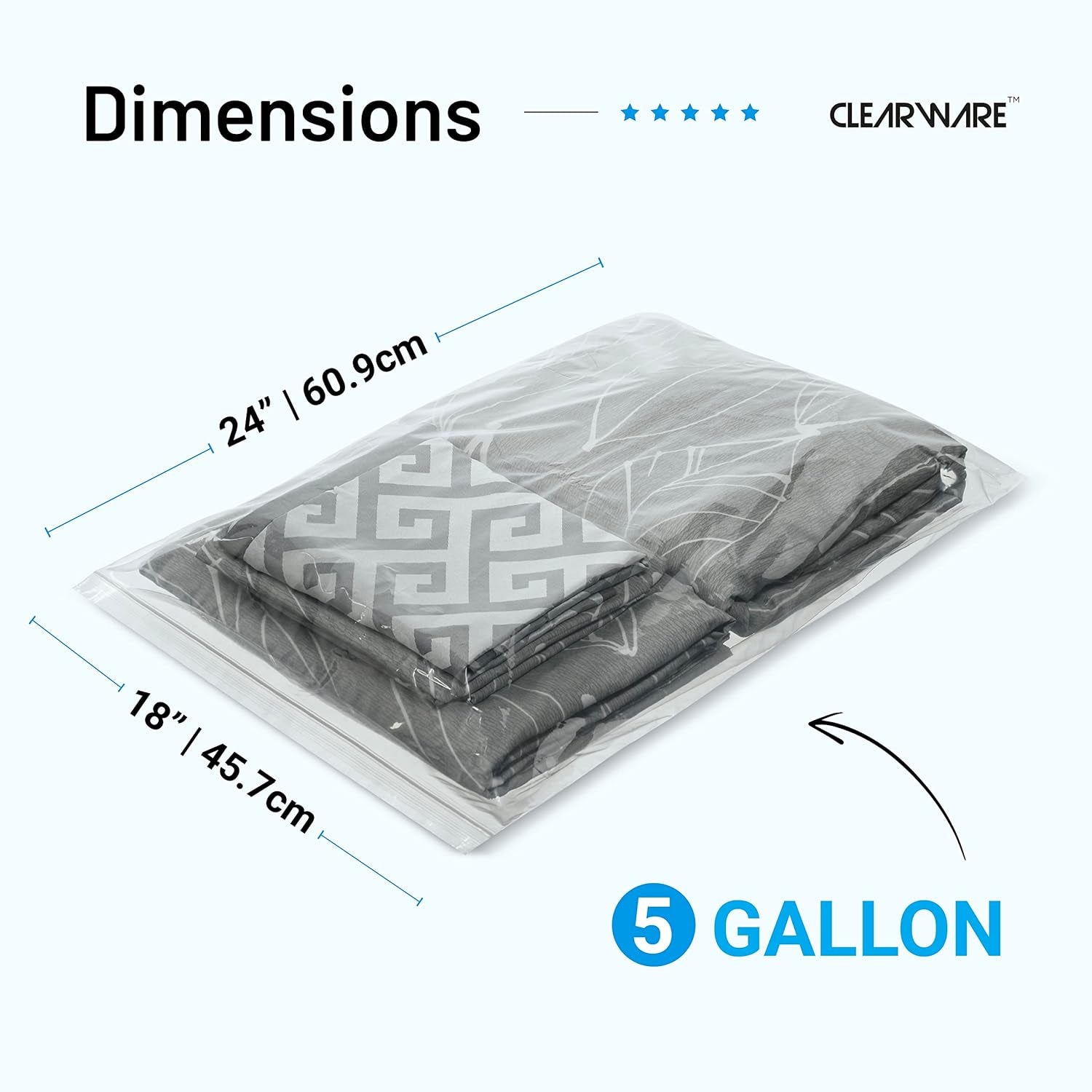 Large Storage Bags with Zipper Top – 12‑Pack 18"x24", 5 Gallon, Reusable Heavy‑Duty Plastic, BPA‑Free, 2‑Mil Thick