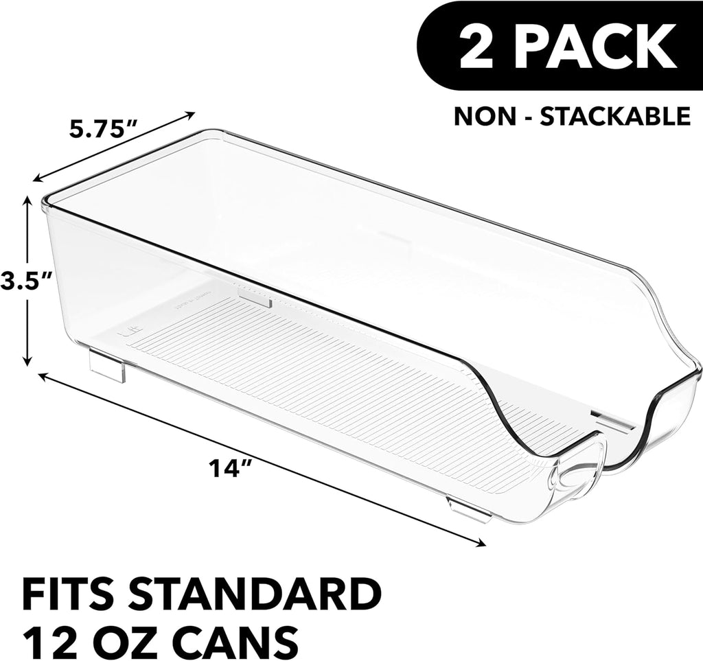 Soda Can Organizer Dispenser Refrigerator/Pantry, Set of 2
