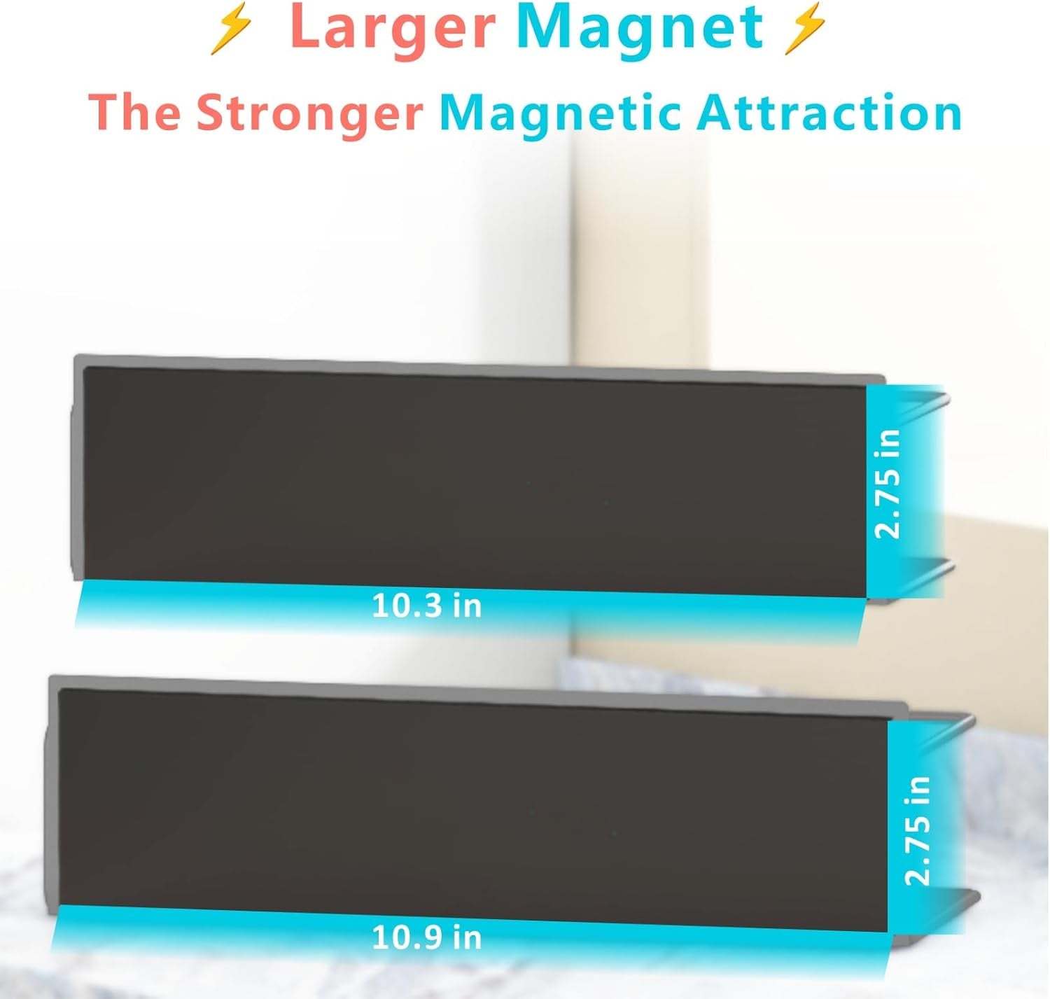 Magnetic Spice Rack Set for Fridge – 4 Shelves + Paper Towel Holder, Strong Magnets, Rust‑Proof Black Metal, Space‑Saving Kitchen Organizer