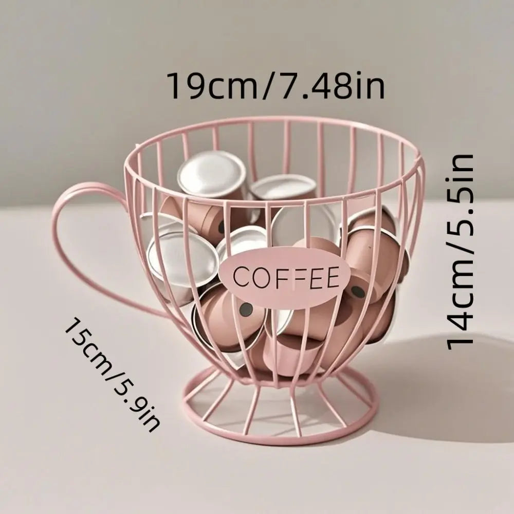 Coffee Pod Holder – Large Capacity Irregular Shape, Iron Capsule Storage Organizer for Countertop