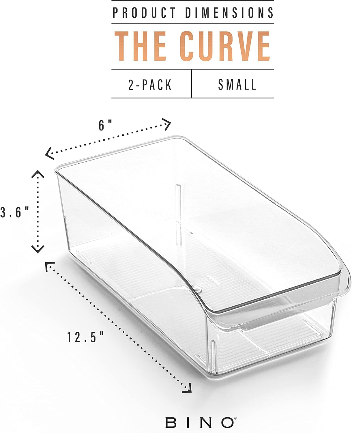 | Plastic Storage Bins, Small | the CURVE COLLECTION | Multi-Use Organizer Bins | Storage Containers Kitchen, Pantry and Home Organization | Fridge Organizers | Pantry Organization