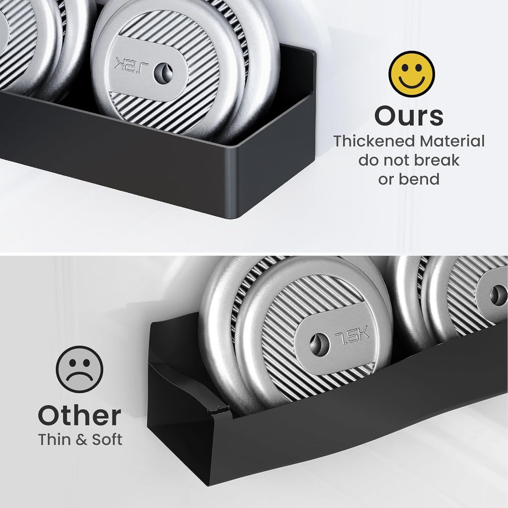 Magnetic Spice Rack for Refrigerator – 4‑Pack Kitchen Organizer, Sturdy Plastic Shelves with Strong Magnets, Space‑Saving Black