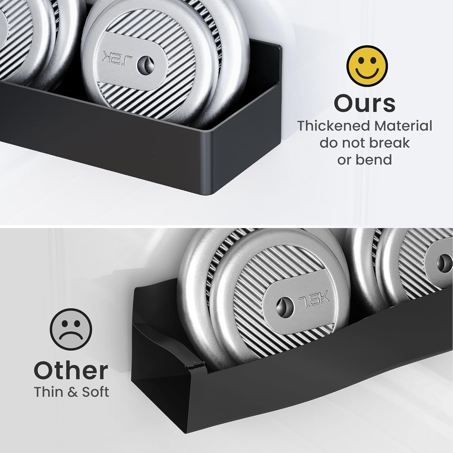 Magnetic Spice Rack for Refrigerator – 4‑Pack Kitchen Organizer, Sturdy Plastic Shelves with Strong Magnets, Space‑Saving Black