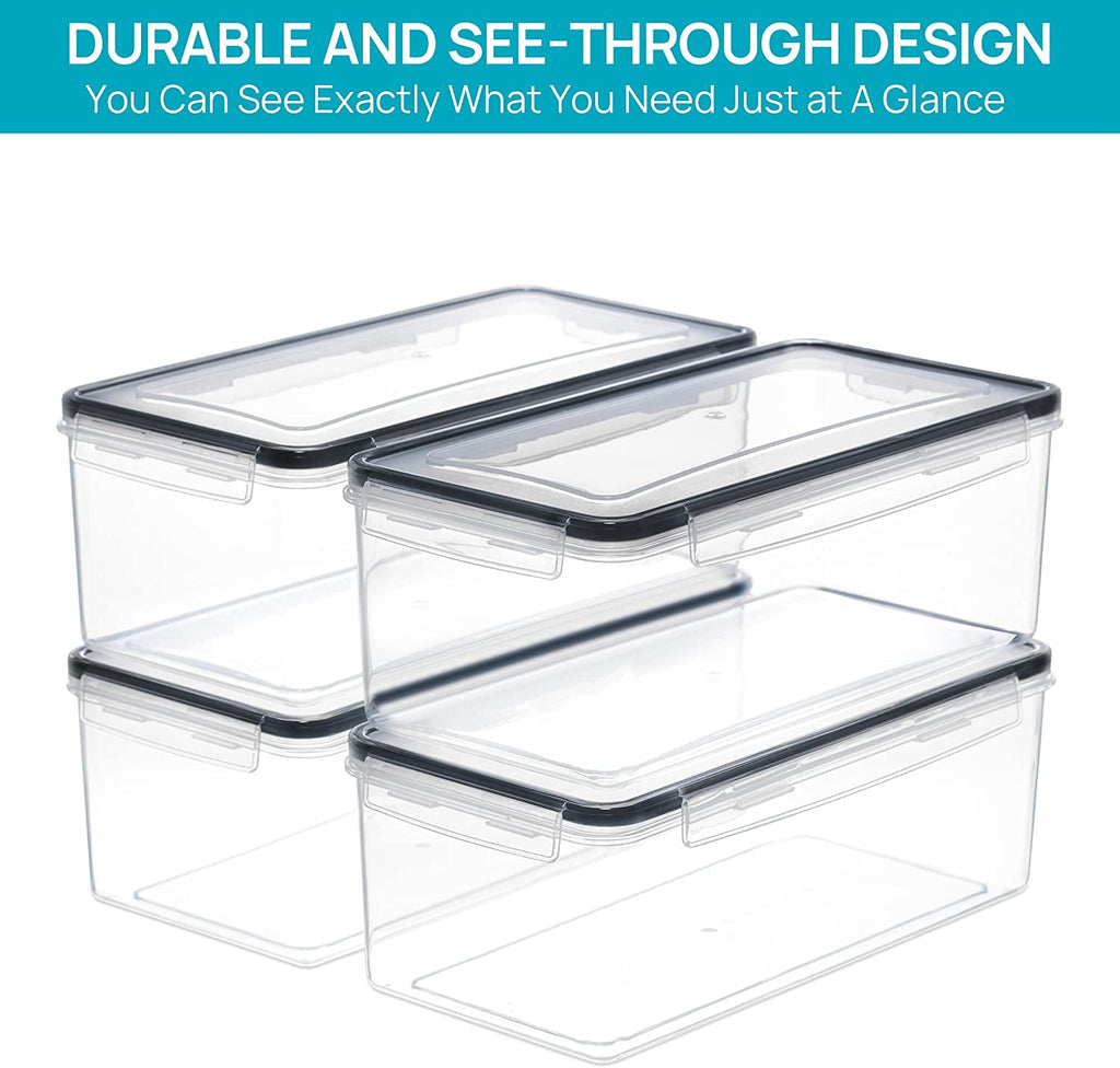 Airtight Food Storage Containers with Lids – 8‑Pack 3.2L Stackable Set, BPA‑Free for Pasta, Spaghetti & Pantry