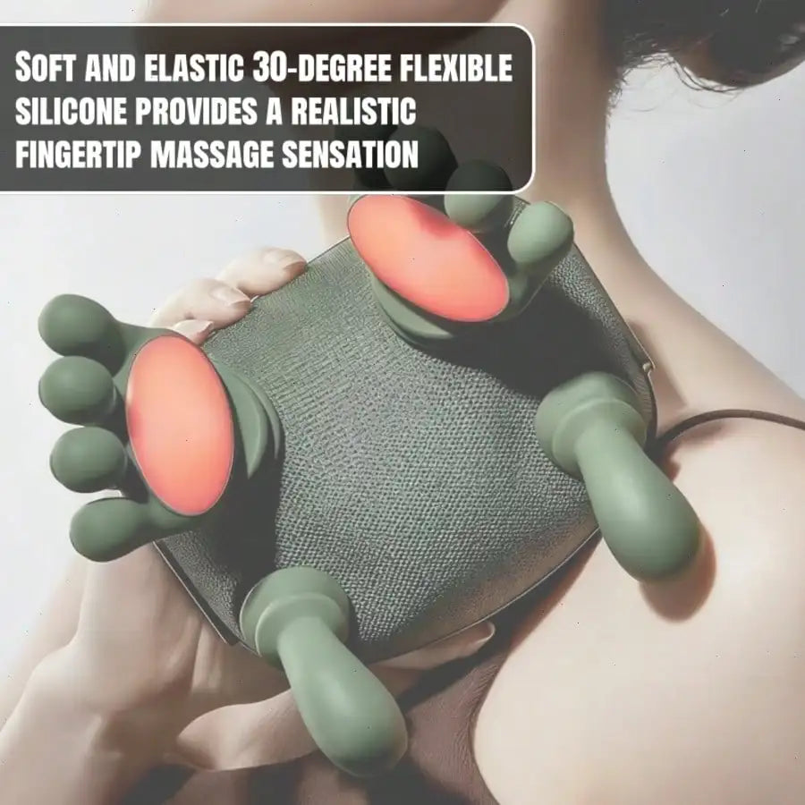 4D Shiatsu Neck and Shoulder Massager with Deep Tissue Heat – Wireless, Portable, Simulated Human Hand Kneading