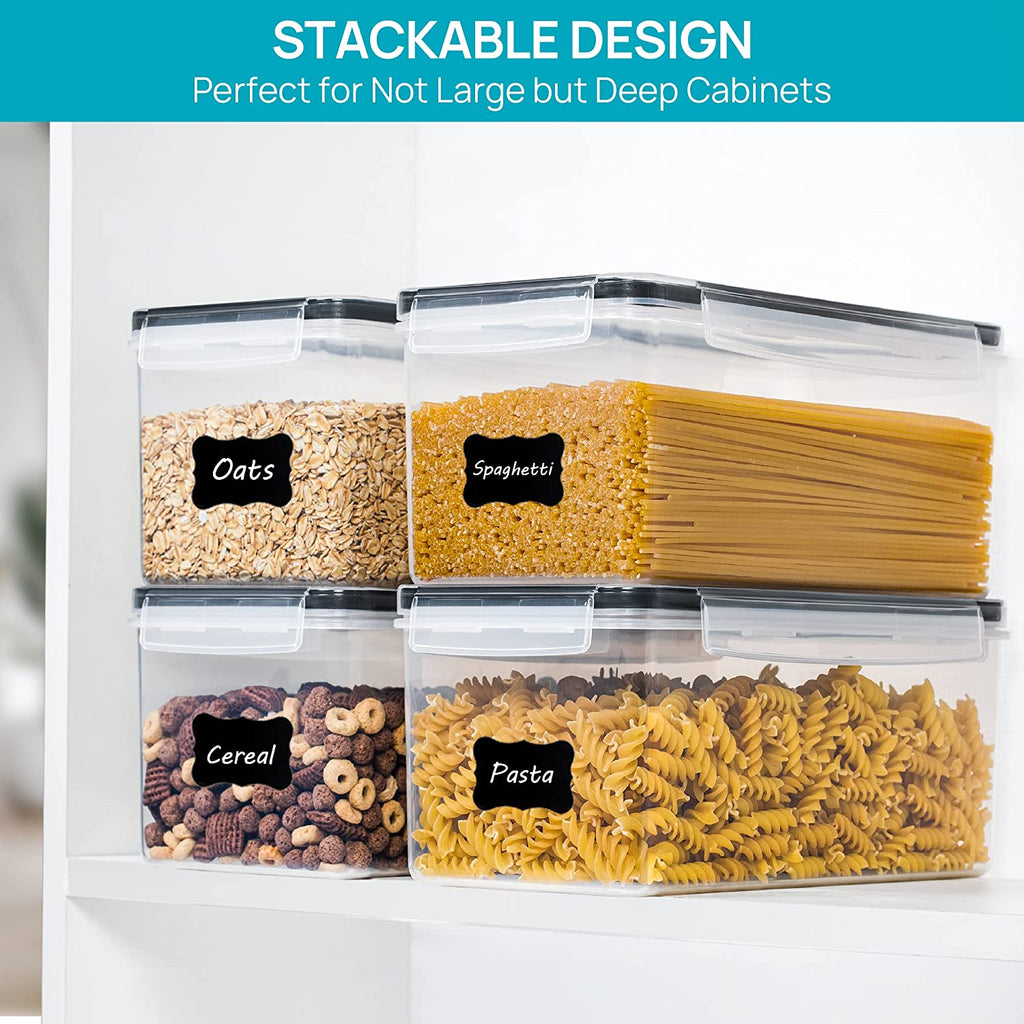 Airtight Food Storage Containers with Lids – 8‑Pack 3.2L Stackable Set, BPA‑Free for Pasta, Spaghetti & Pantry