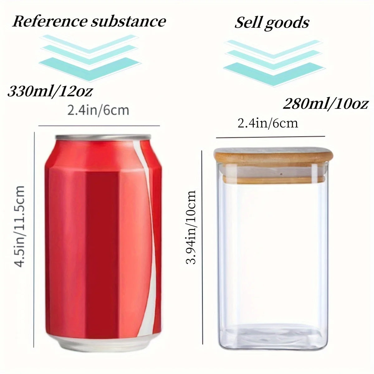 Glass Jar with Airtight Bamboo Lids – 10Oz Multi‑Pack, Clear Food Storage Containers for Kitchen & Pantry