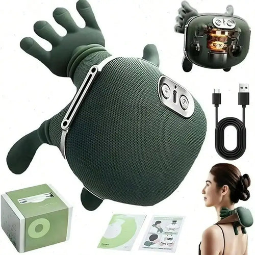 4D Shiatsu Neck and Shoulder Massager with Deep Tissue Heat – Wireless, Portable, Simulated Human Hand Kneading