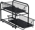 Pull‑Out Cabinet Organizer – Stackable 2‑Tier Sliding Drawer Rack, Under Sink Storage for Kitchen, Bathroom & Pantry