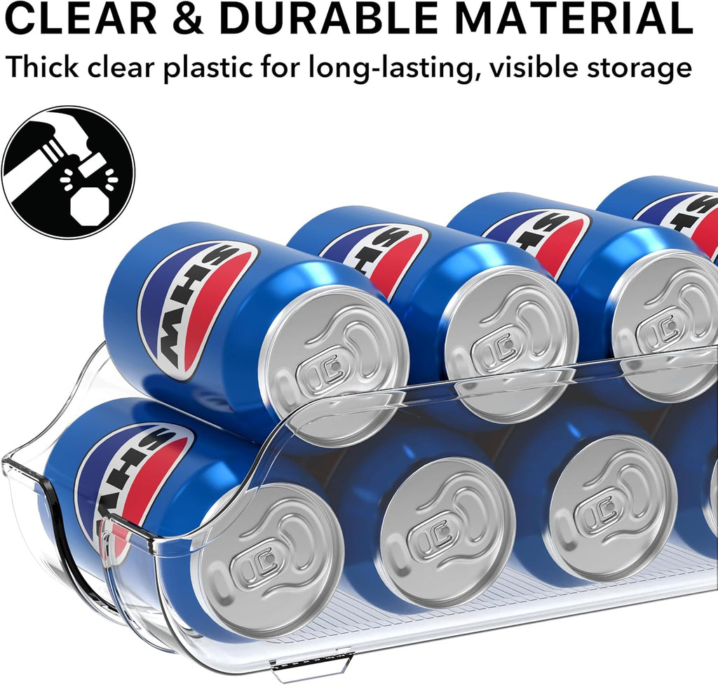 Soda Can Organizer Dispenser Refrigerator/Pantry, Set of 2