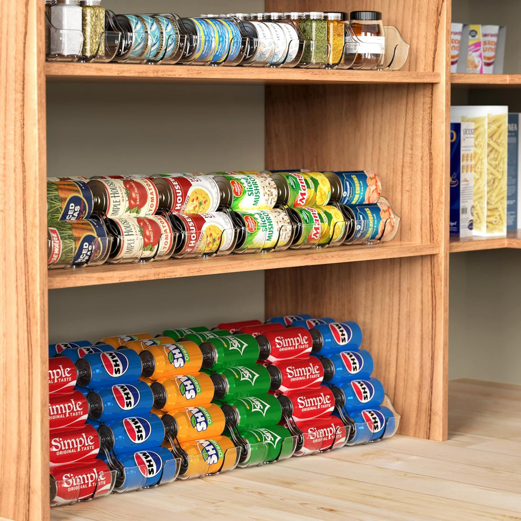 Soda Can Organizer Dispenser Refrigerator/Pantry, Set of 2