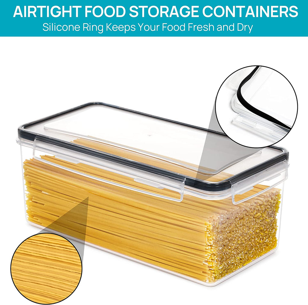 Airtight Food Storage Containers with Lids – 8‑Pack 3.2L Stackable Set, BPA‑Free for Pasta, Spaghetti & Pantry