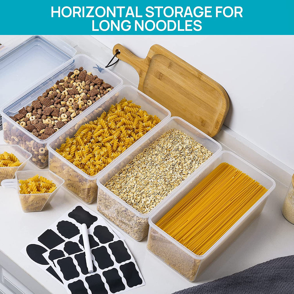 Airtight Food Storage Containers with Lids – 8‑Pack 3.2L Stackable Set, BPA‑Free for Pasta, Spaghetti & Pantry
