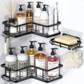 Adhesive Corner Shower Caddy – 3‑Pack Rustproof Shelves with Soap Holder, No‑Drill Wall Mount, 40lb Capacity