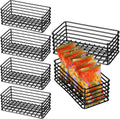 Iron Packet Holder – 4‑Pack Small Wire Basket, Stackable Organizer for Coffee Bar, Tea Bags & Condiments, Black