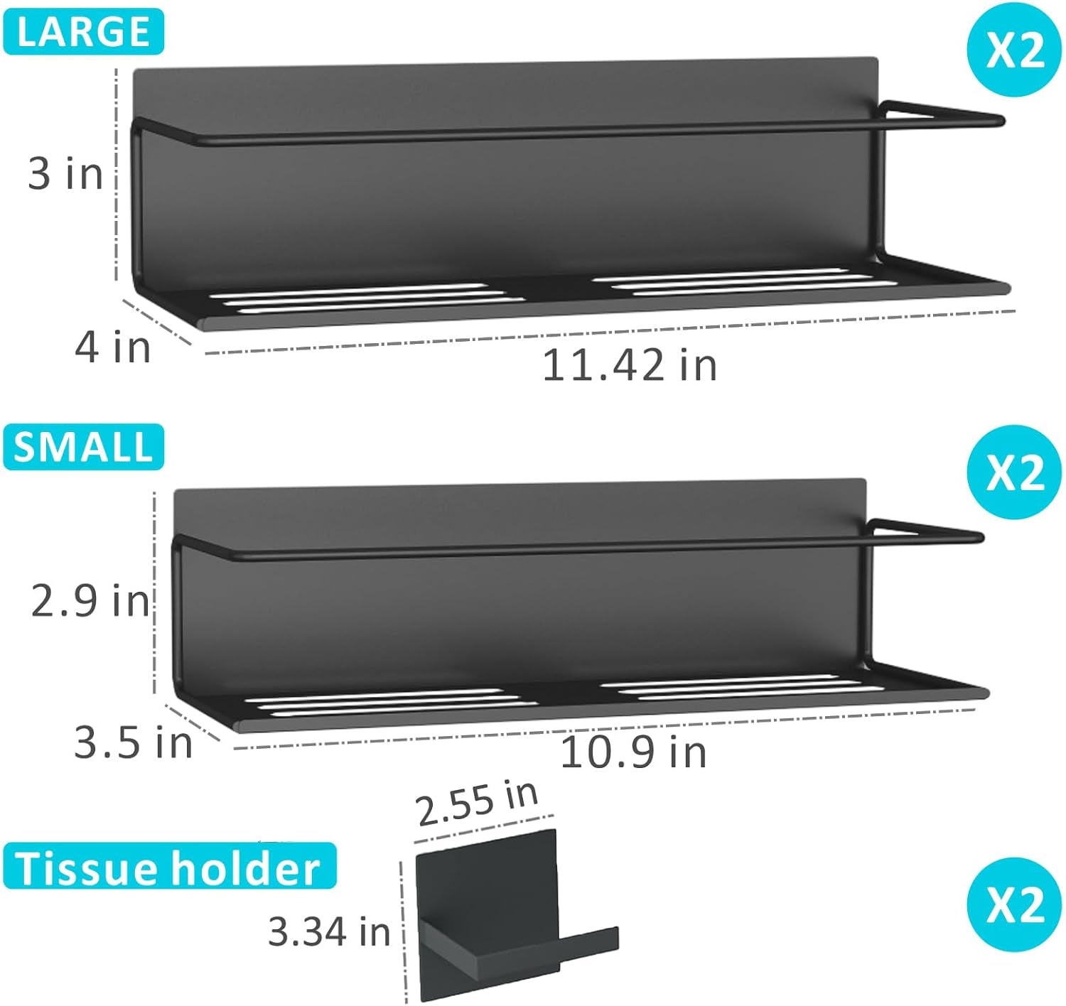 Magnetic Spice Rack Set for Fridge – 4 Shelves + Paper Towel Holder, Strong Magnets, Rust‑Proof Black Metal, Space‑Saving Kitchen Organizer